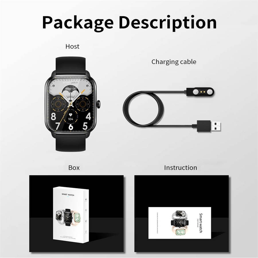 KT65 1.9 inch Color Screen Smart Watch,Support Heart Rate Monitoring/Blood Pressure Monitoring(Gold)