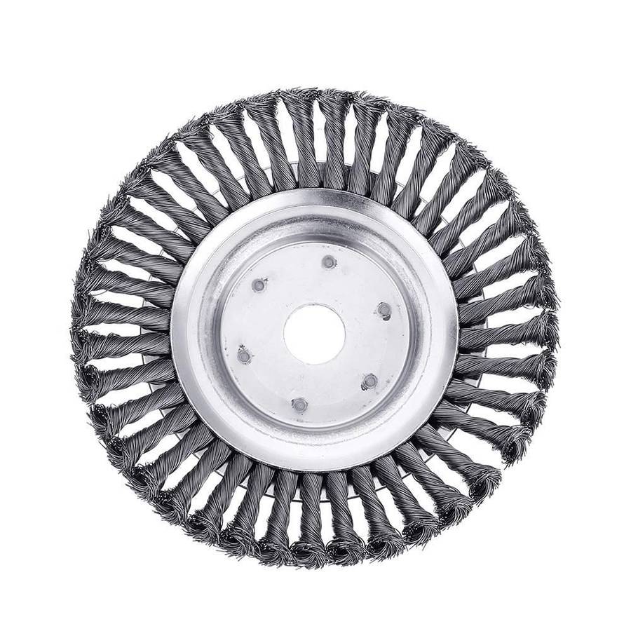 Lawn Mower Twisted Grass Wheel Steel Wire Grass Head Weeding Tray, Size:6 Inches