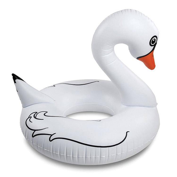 Swan Shaped Inflatable Floating Swimming Safety Pool Ring, Inflated Size: 110cm (White)