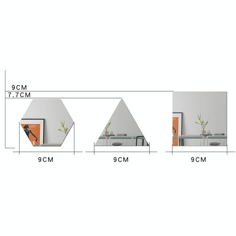 Ym300 16 PCS / Set Home Personal Wall Stickers DIY Acrylic Wall Decorative Mirror(Quartet Silver)