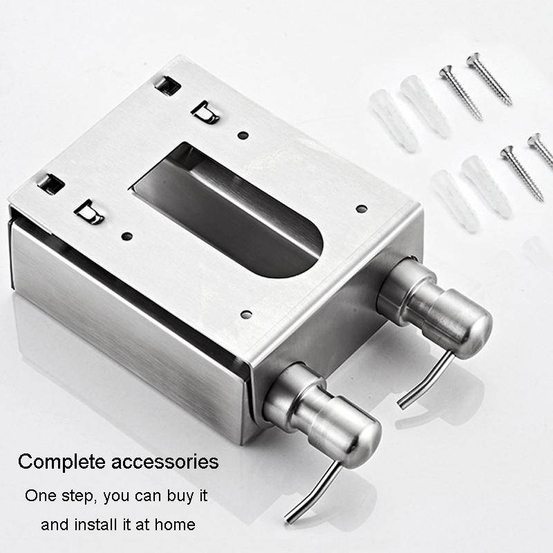 Hotel Stainless Steel Soap Dispenser Home Wall Mounted No Punch Press To Soap Bottle, Style: Squa...