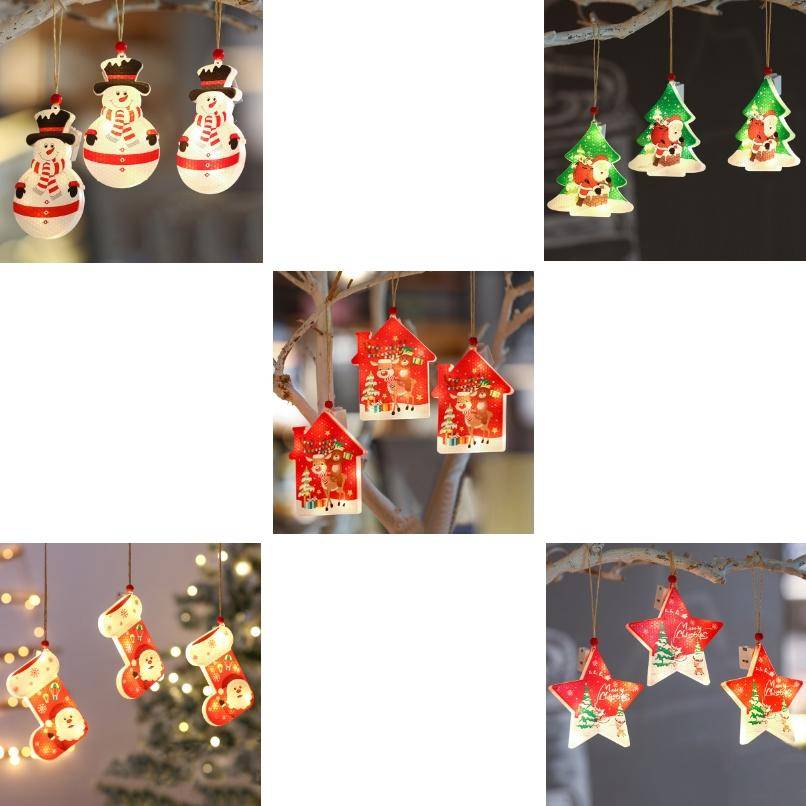 3 PCS / Set Christmas Decoration Lights LED Window Holiday Decoration Small Lanterns(Christmas St...