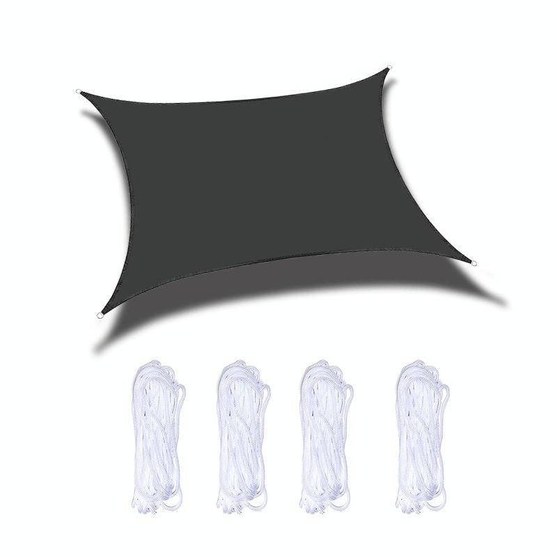 Outdoor Garden Sunshade Sail Waterproof Anti-UV Canopy, Size: 4m x 8m(Black)