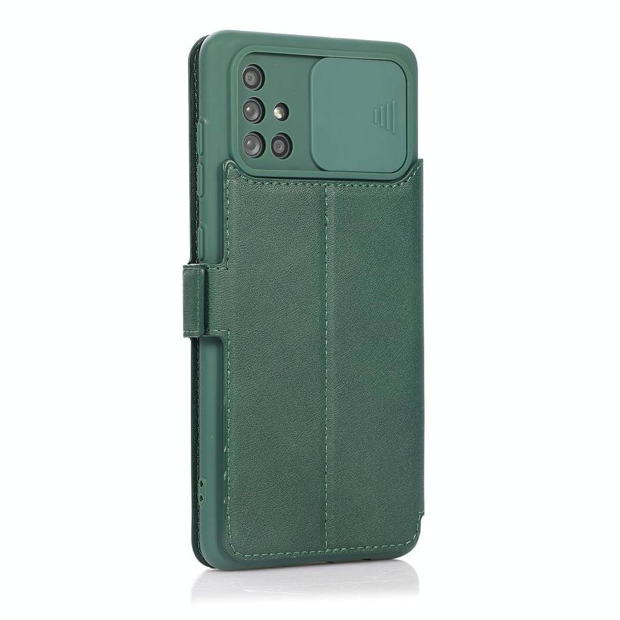 For Samsung Galaxy A71 Push Window Double Buckle PU + Silicone Horizontal Flip Leather Case with ...
