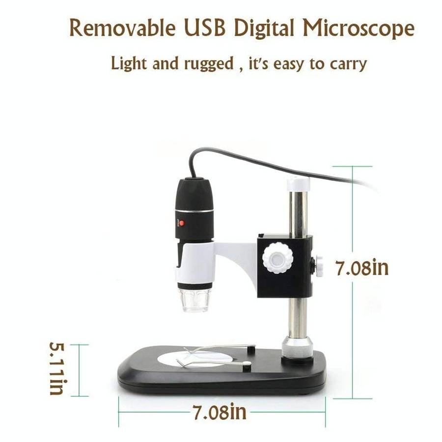 DMS-MDS800 40X-1600X Magnifier 2.0MP Image Sensor USB Digital Microscope with 8 LEDs & Profession...