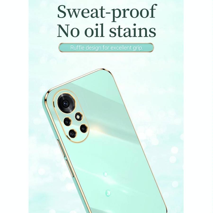 For Huawei nova 8 5G XINLI Straight 6D Plating Gold Edge TPU Shockproof Case(Mint Green)