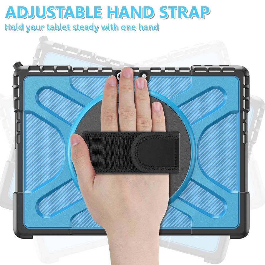 For MicroSoft Surface Pro 9 Rotatable Kickstand Grip Shockproof Tablet Case(Blue)
