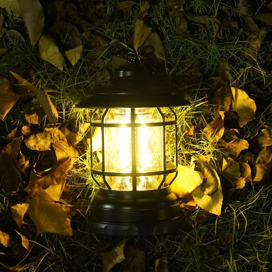 Portable Retro Hanging Lamp Lantern Camping Tent Light, Type:USB Charging(Red)