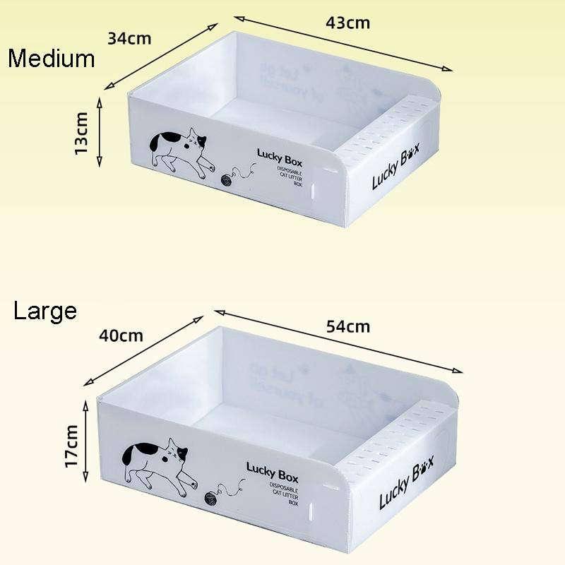 Medium Portable Disposable Cat Litter Pan Open No Wash Litter Tray