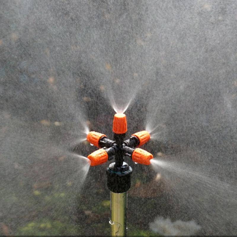 2 PCS Cross Five Outlet Spray Nozzle Gardening Greenhouse Watering Spray