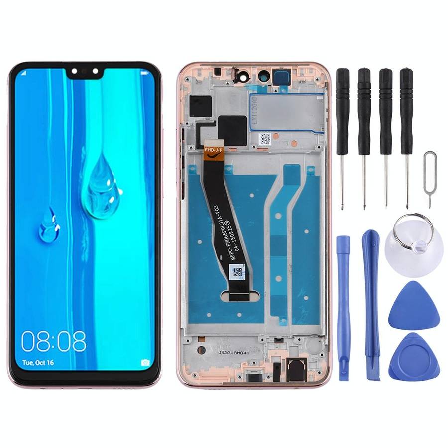 OEM LCD Screen for Huawei Y9 (2019) Digitizer Full Assembly with Frame(Gold)
