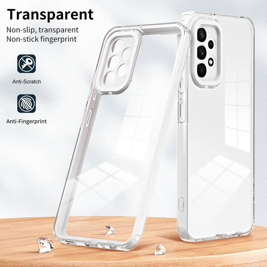 For Samsung Galaxy A33 5G 3 in 1 Clear TPU Color PC Frame Phone Case(White)