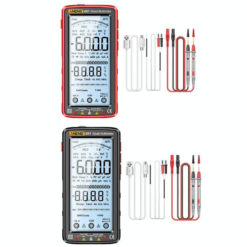 ANENG 681 LCD Digital Display Screen Smart Automatic Range Rechargeable Multimeter(Black)