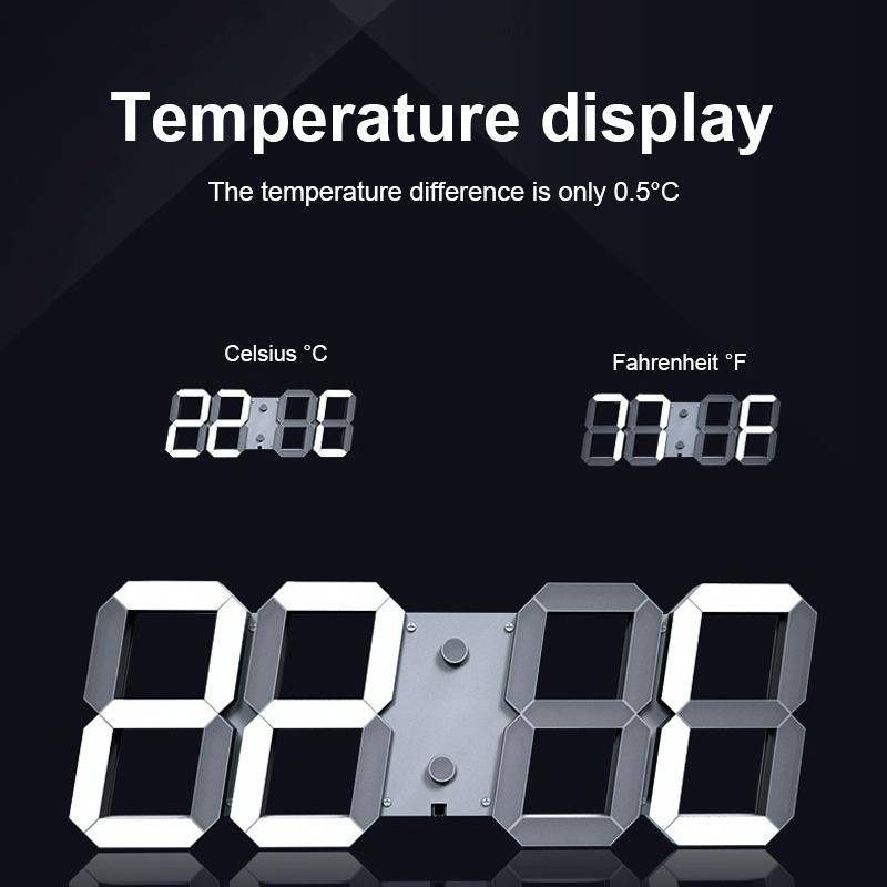 LED Digital Clock Living Room Wall Clock Creative WIFI Clock US Plug, Style:4 Bit WIFI, Color:Hol...