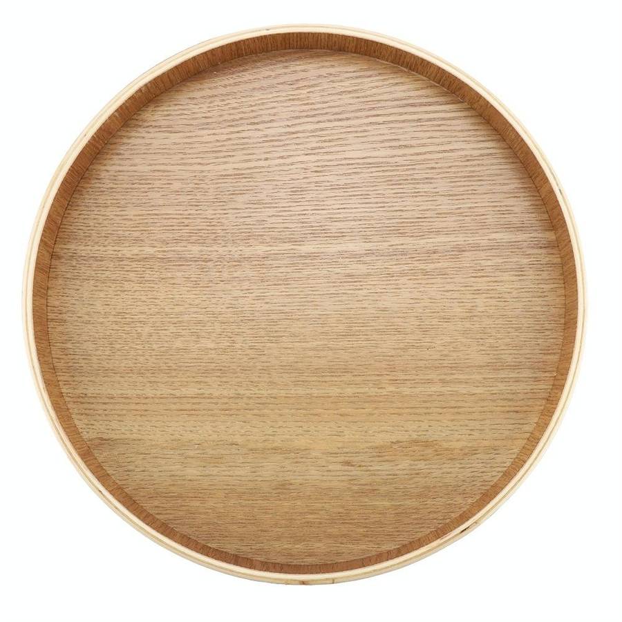 Creative Round Solid Wood Tea Tray Hotel Wooden Tay Storage Tray, Diameter: 24 cm