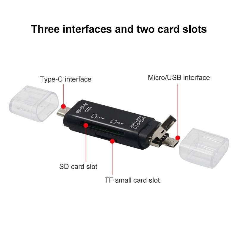 D-178 5 In 1 Type-C / USB-C Multi-function Card Reader (White)