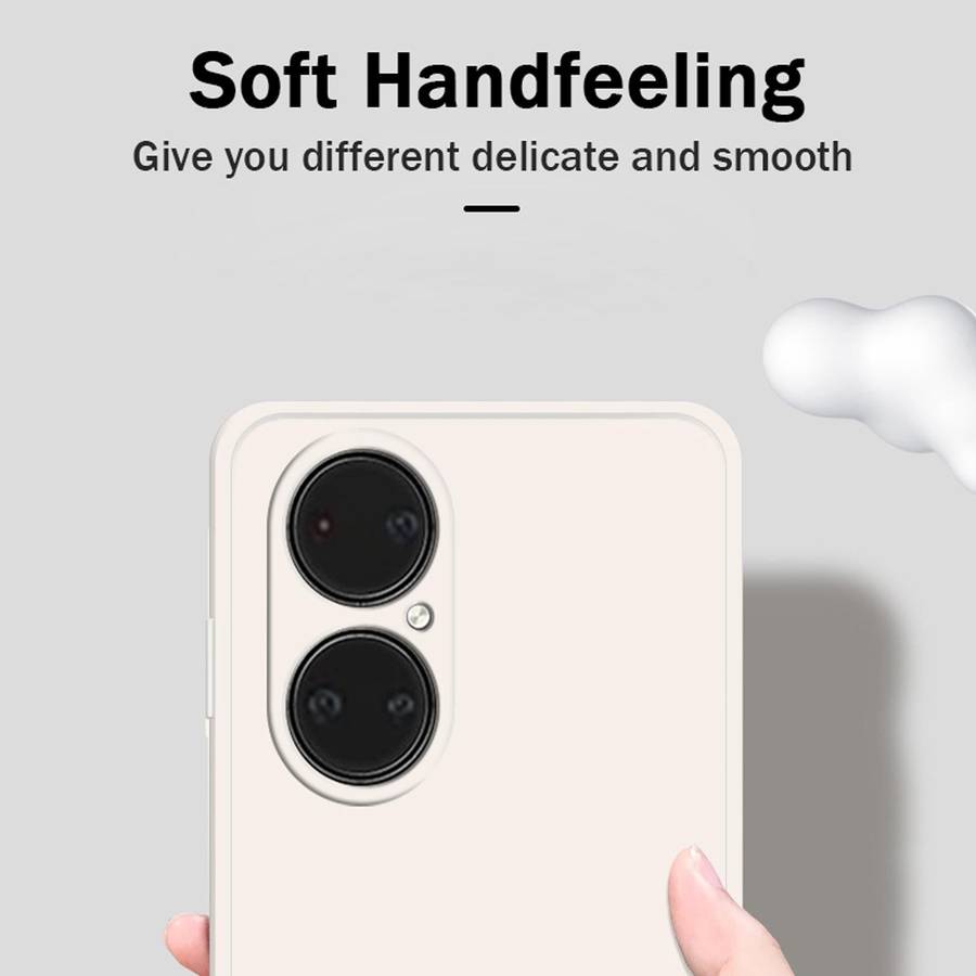 For Huawei P50 Solid Color Imitation Liquid Silicone Straight Edge Dropproof Full Coverage Protec...