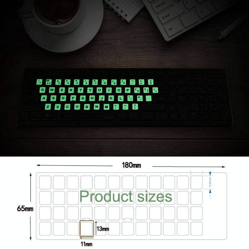 3 PCS Luminous Keyboard Stickers Notebook Desktop Computer Keyboard Stickers(English Arabic)