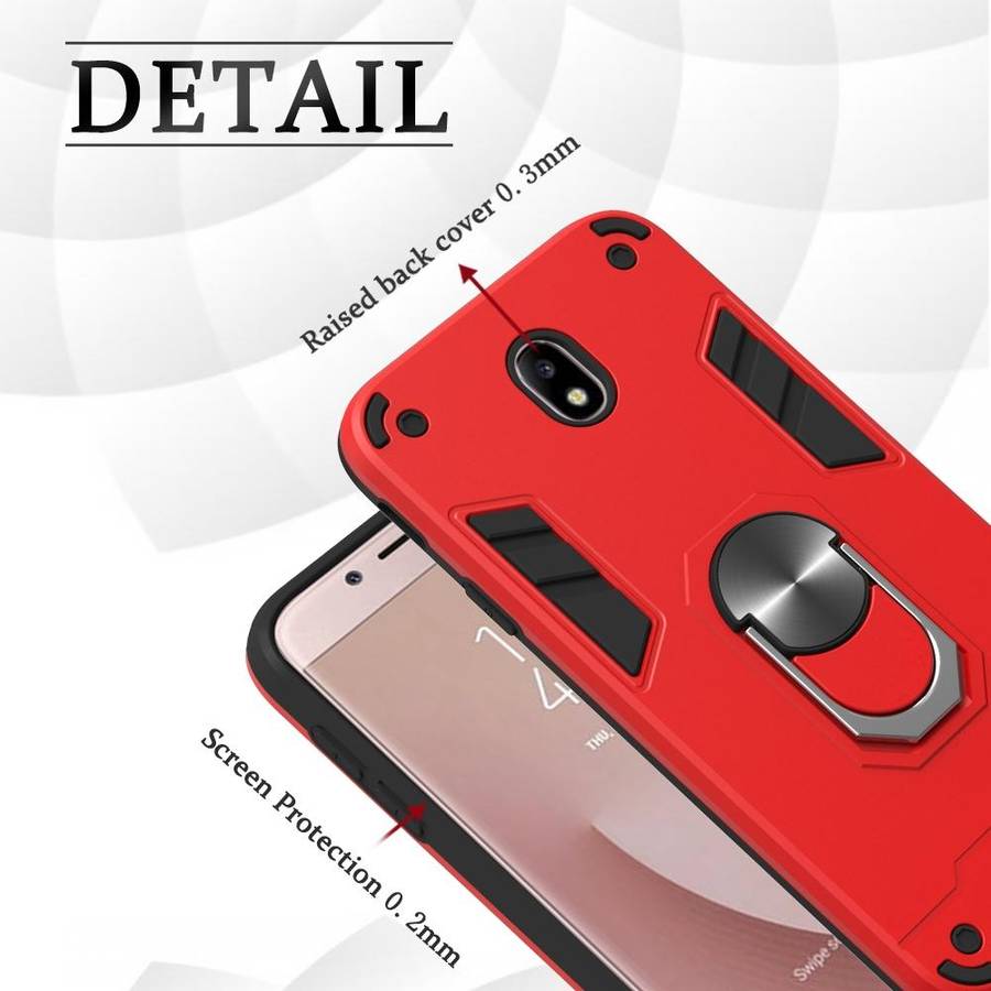For Samsung Galaxy J7 Pro / J730 2 in 1 Armour Series PC + TPU Protective Case with Ring Holder(B...