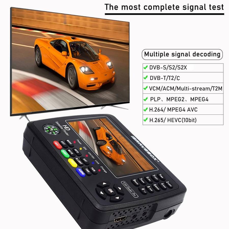 iBRAVEBOX V10 Finder Pro 4.3 inch Display Digital Satellite Meter Signal Finder, Support DVB-S/S2...