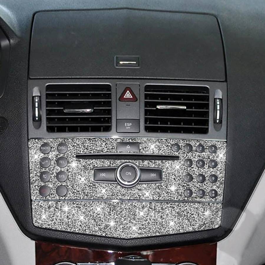 For Mercedes-Benz C-class W204 2007-2010 Car Central Control Panel A Diamond Decorative Sticker, ...
