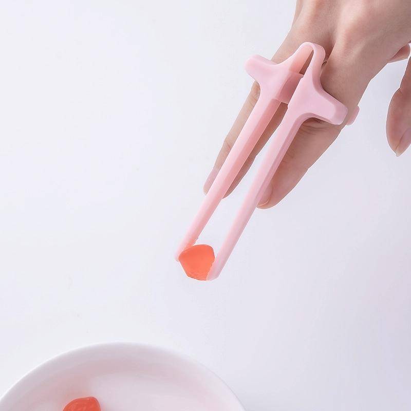 20 PCS 023 Lazy Auxiliary Finger Chopsticks Anti-Dirty Hand Clip Snack Chopsticks(Pink)