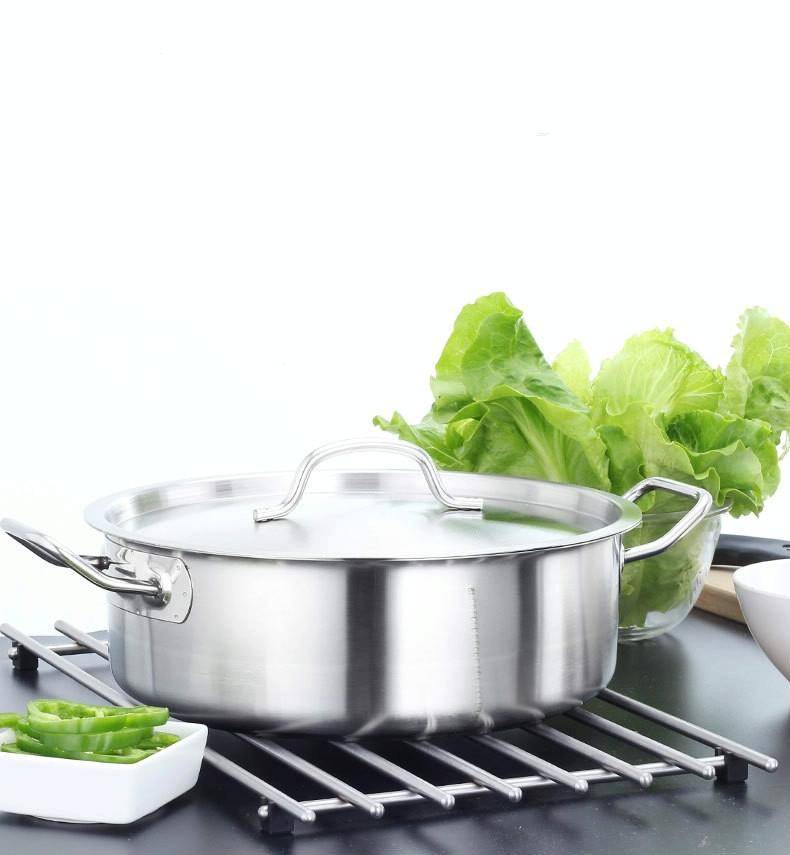 Stainless Steel Extra Thick Hot Pot Thickened Bottom Grid Pot(Diameter : 28cm)