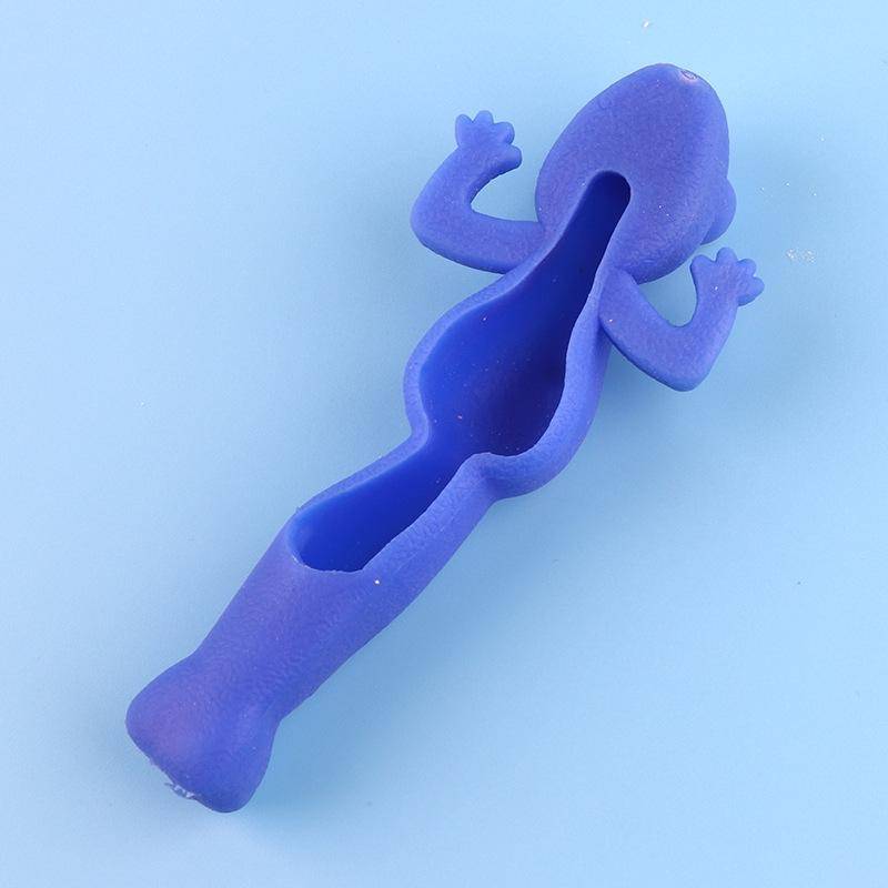 12 PCS Stretching Finger Slingshot Soft TPR Tricky Lizard Finger Ejection Toy, Random Style Delivery