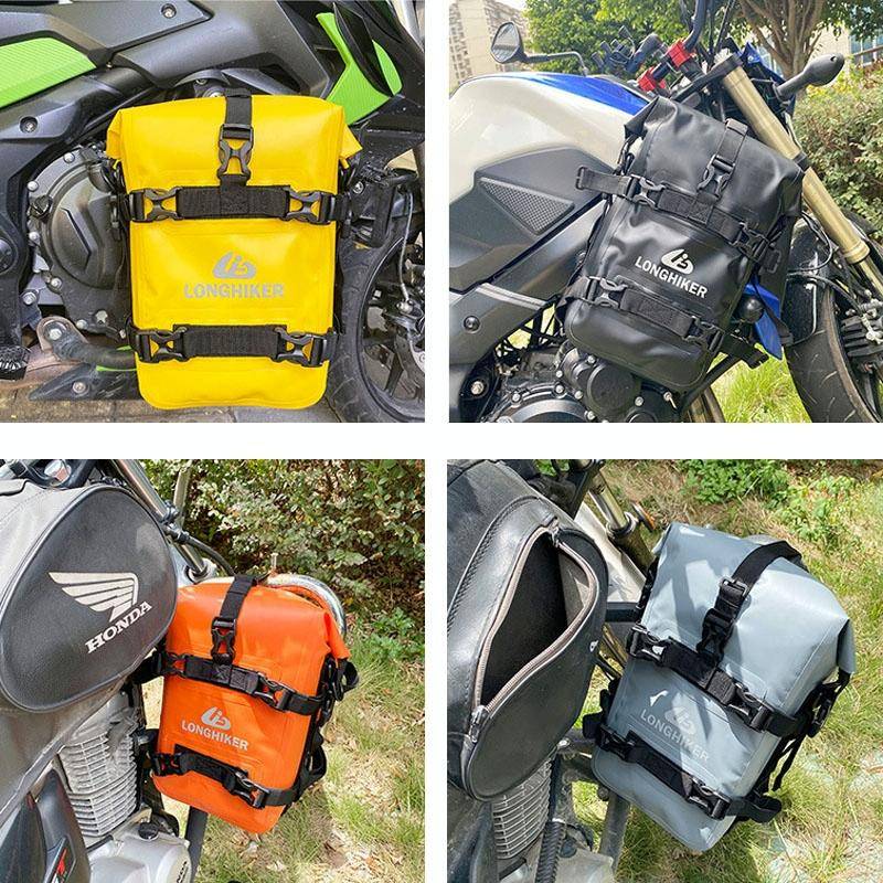 LONGHIKER Motorcycle Quick Release Waterproof Bumper Side Bag(Gray)