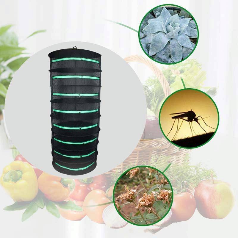 Hanging Herbal Drying Net Foldable Drying Rack Closed Zipper Plant Drying Net, Specification: 60c...