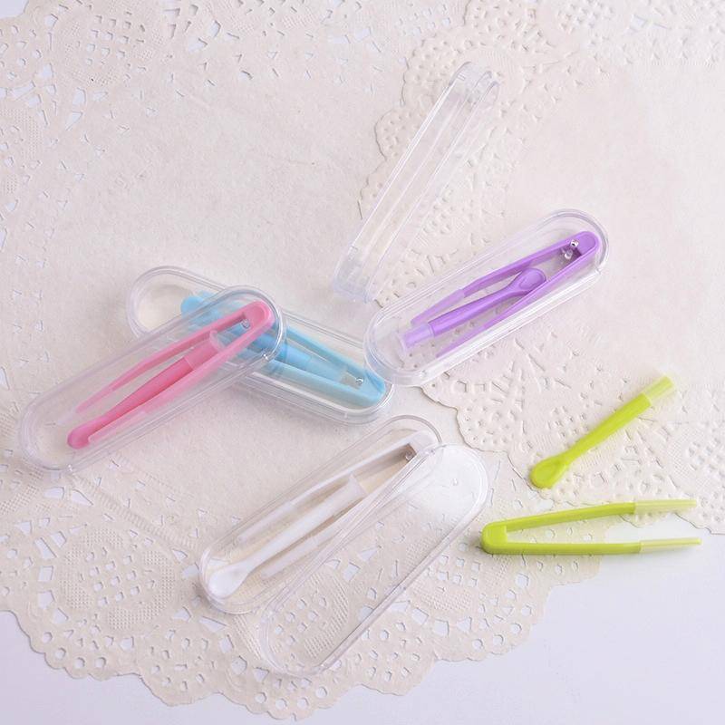 5pcs Portable Contact Lens Special Tweezer and Stick Set Travel Kit(Green)