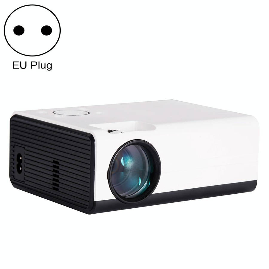 T01 800x480 2200 Lumens Mini LCD Digital Projector, Basic Version, EU Plug(White Black)