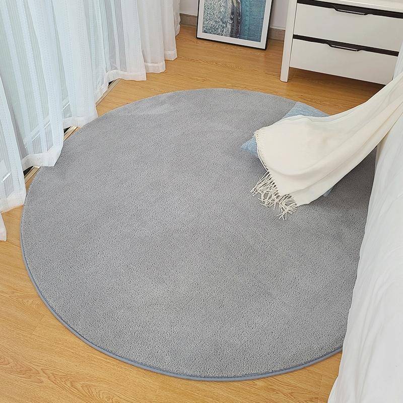 KSolid Round Carpet Soft Fleece Mat Anti-Slip Area Rug Kids Bedroom Door Mats, Size:Diameter: 140...