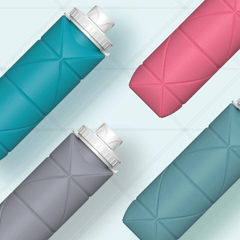 600ml Silicone Folding Cup Outdoor Sports Kettle Telescopic Cup(Gray)