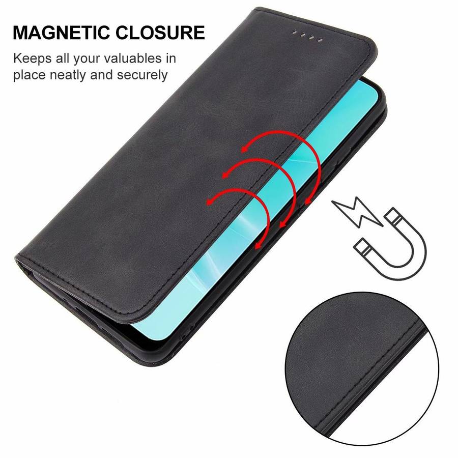 For OPPO A57 4G Magnetic Closure Leather Phone Case(Black)