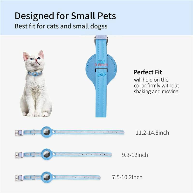 For Airtag Tracker Protective Cover Pet PU Collar, Specification: S(Purple)