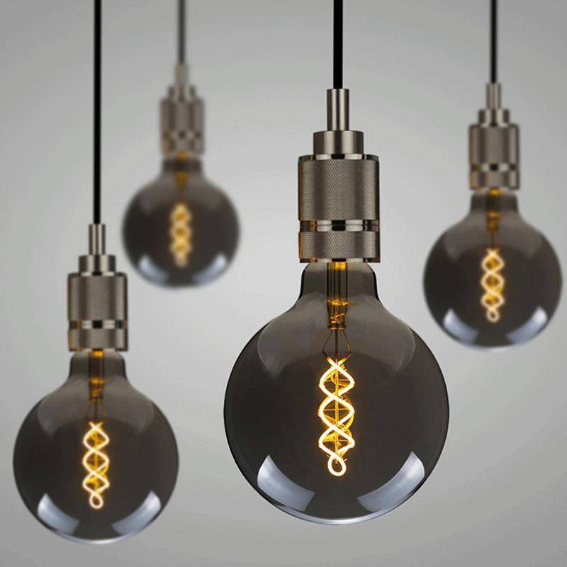 G125 Electroplating Smoke Grey Warm Light LED Bulb Retro Lamp