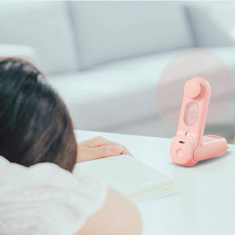 Portable Handheld Multifunction Fold Spray Fan Mini Electric Fan(Girl Pink)