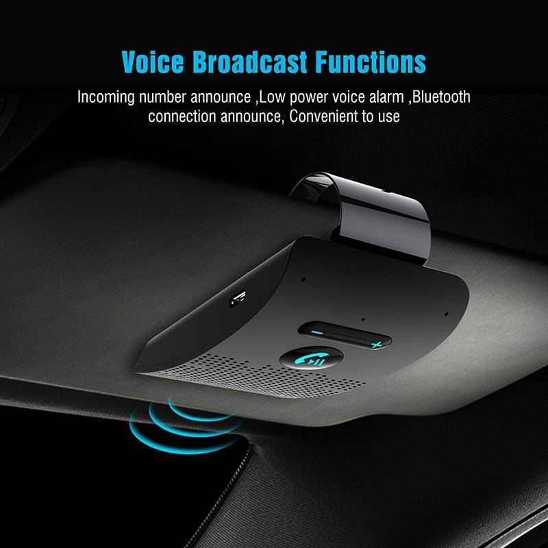 SP09 Multipoint Wireless Bluetooth V4.2 Handsfree Car Kit Speaker Speakerphone, Support Voice Rea...