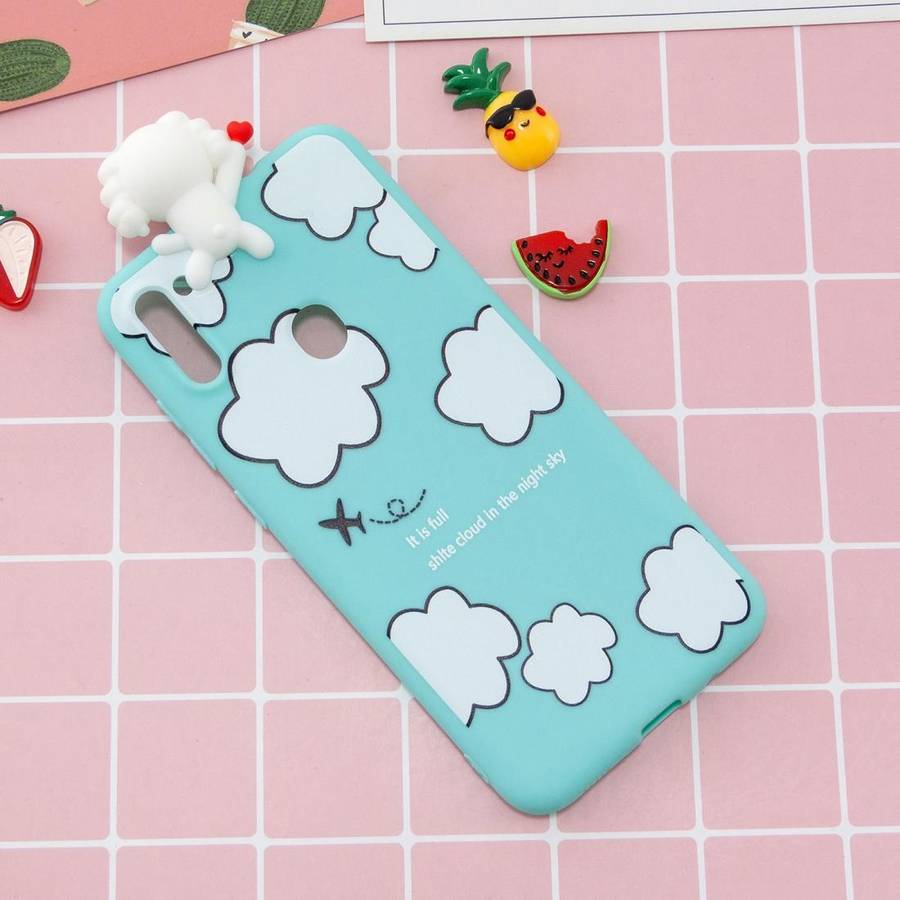 For Galaxy A11 Shockproof Cartoon TPU Protective Case(Clouds)