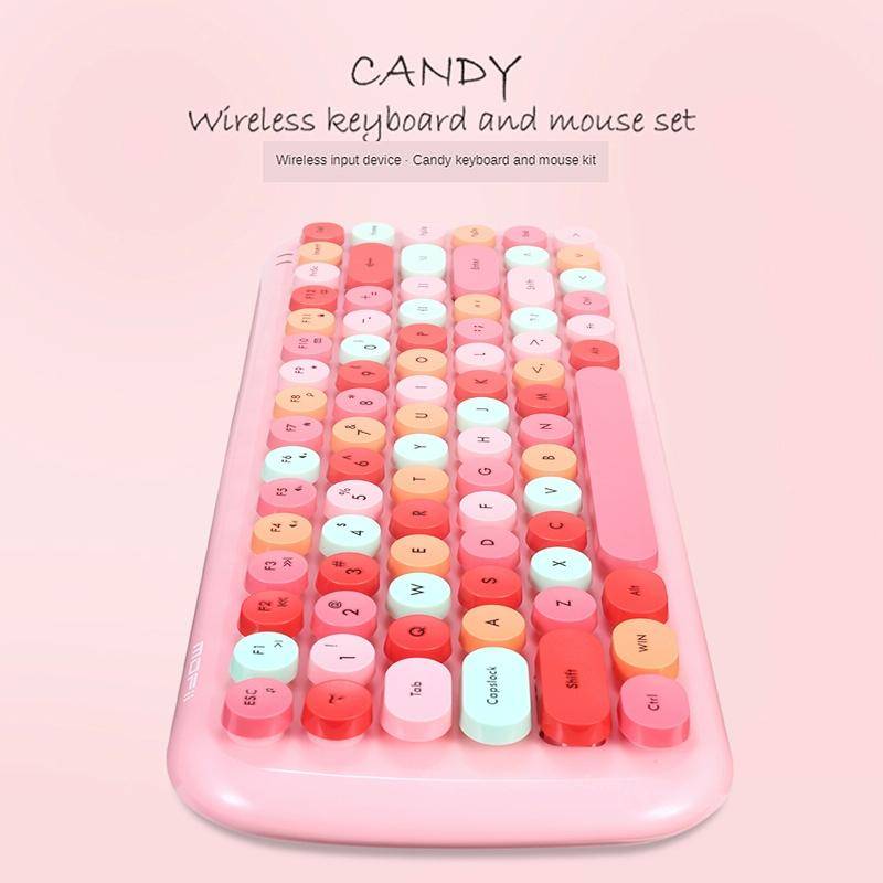 MOFii Candy Punk Keycap Mixed Color Wireless Keyboard and Mouse Set(Green)