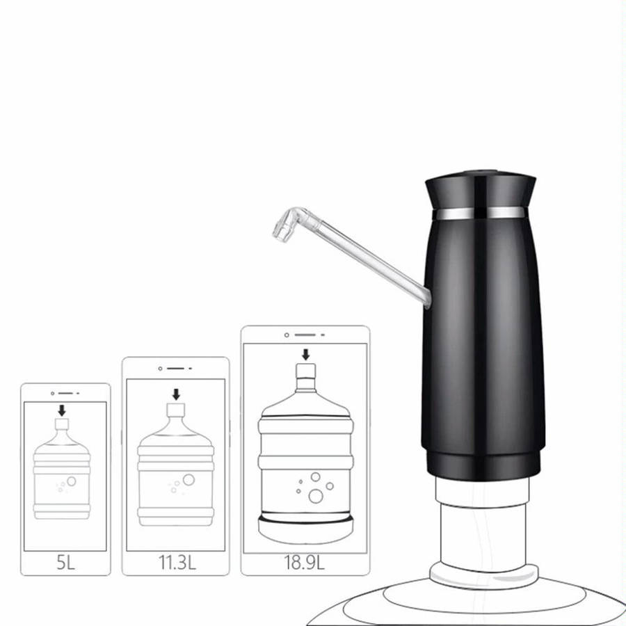 Stainless Steel Automatic Electric Portable Water Pump Dispenser Water Feeder Gallon Drinking Bot...