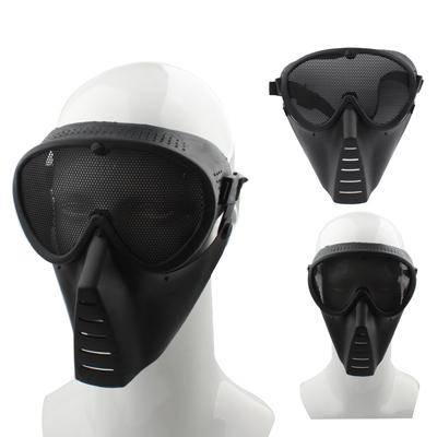 Plastic Full Face Guard Mask with Mesh Goggles for Outdoor Survival Airsoft Paintball Games(Black)