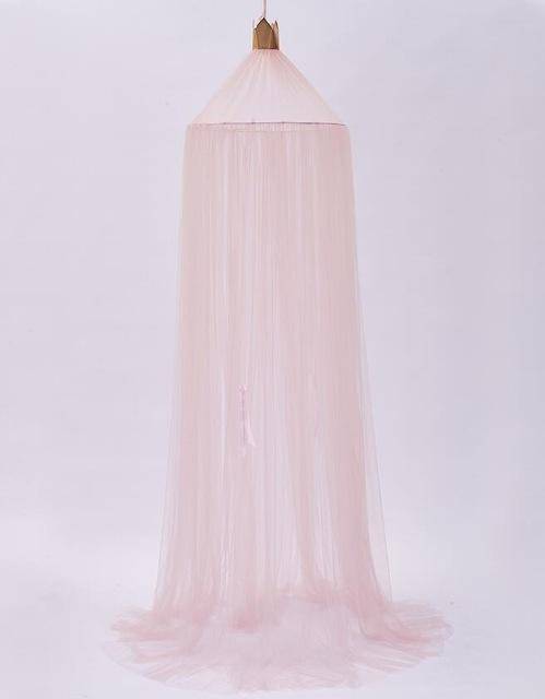 Baby Bed Curtain Hung Dome Mosquito Net Girls Crown Hanging Net Princess Tents(Pink)