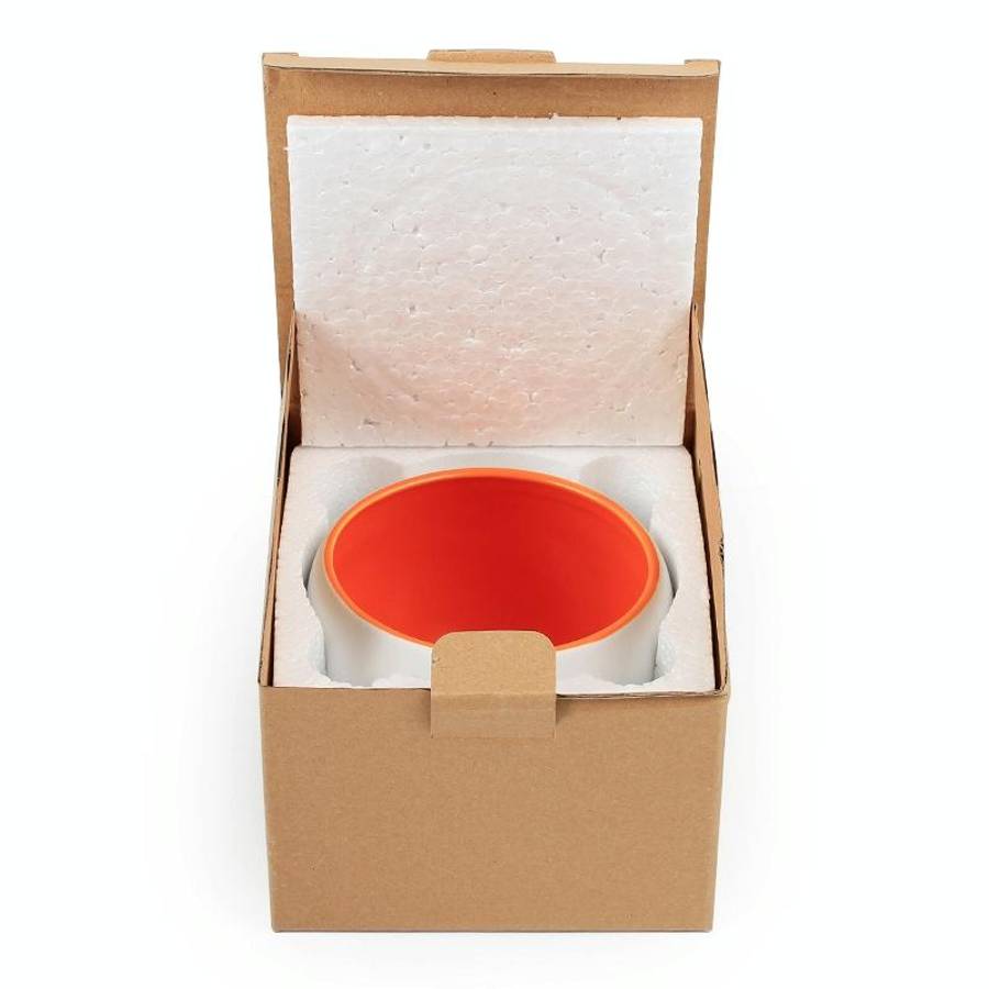Ceramic Capsule Cat Bowl Water Bowl Pet Supplies, Size:S(Orange)