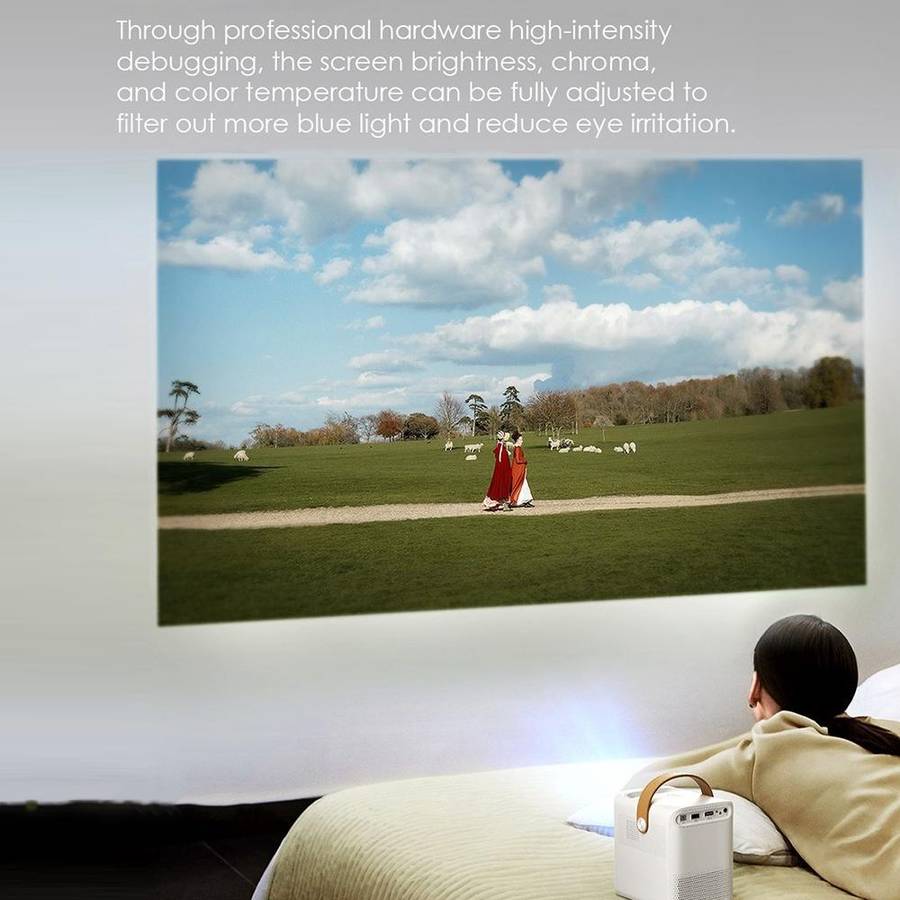 P10 1080P Android 10.0 Smart Portable LCD Mini Projector, Plug Type:UK Plug