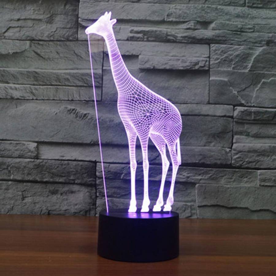 Giraffe Style 3D Touch Switch Control LED Light , 7 Color Discoloration Creative Visual Stereo La...