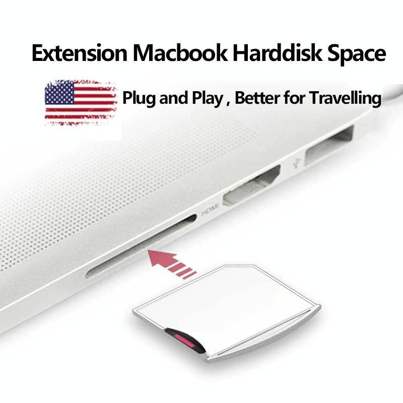 Micro SD / TF Card to SD Adapter for MacBook Air / Pro, Support up to 512GB (White)