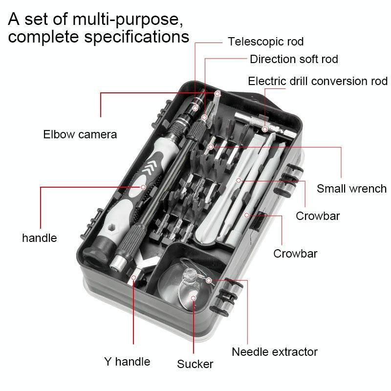 138 in 1 DIY Mobile Phone Disassembly Tool Clock Repair Multi-function Tool Screwdriver Set (Purple)