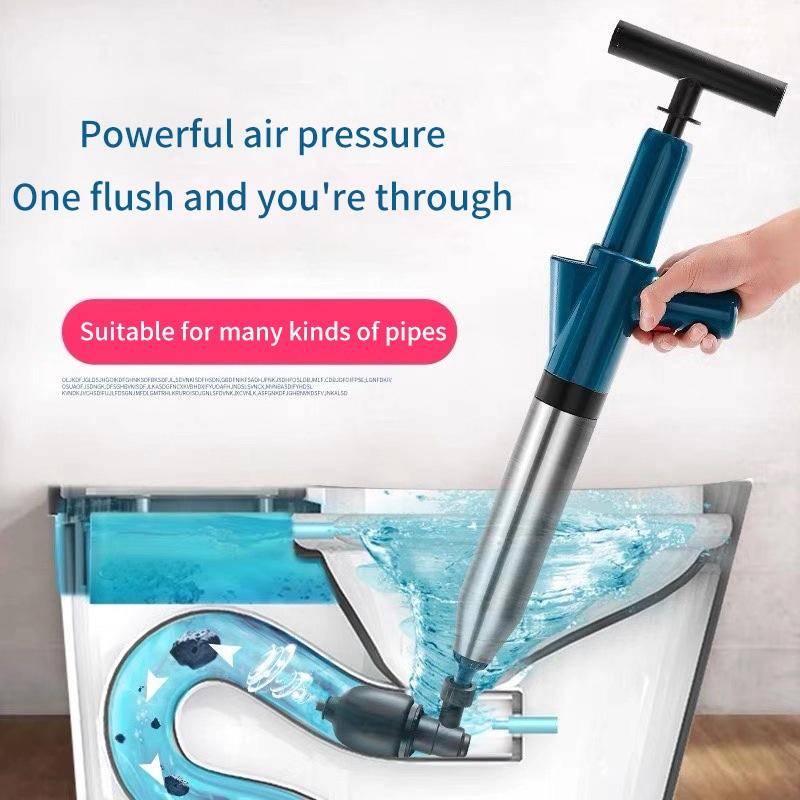 Toilet Pipe Dredger Toilet Sewer Floor Drain Clogged Household High Pressure Pneumatic Tool(White)